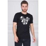 Men casual t-shirt, mickey mouse type print, black color, model 8742